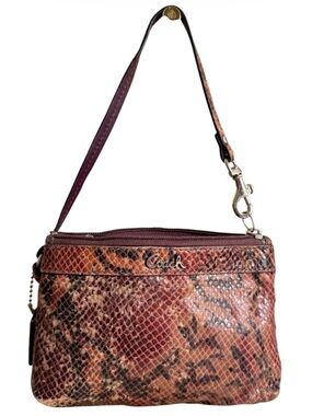 COACH wristlet snake skin pattern embossed python